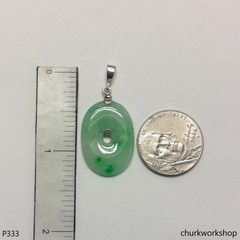 White base with apple green jade pendant