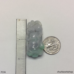 Pale lavender carved jade pendant.