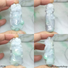 Pale lavender carved jade pendant.