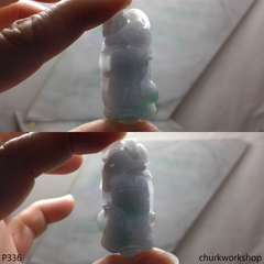 Pale lavender carved jade pendant.