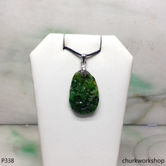 Dark green jade dragon pendant