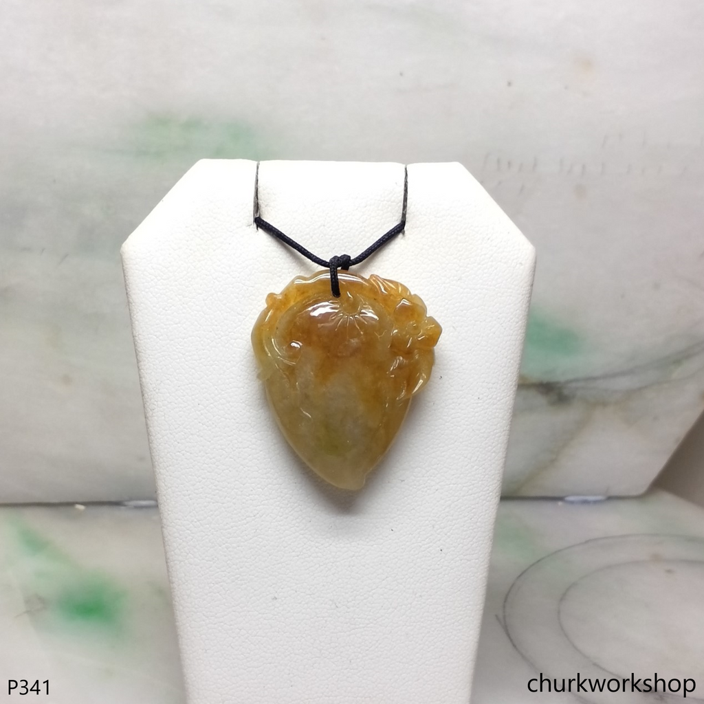 Red jade peach pendant