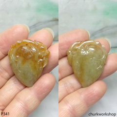 Red jade peach pendant