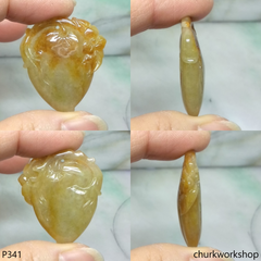 Red jade peach pendant