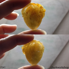 Red jade peach pendant