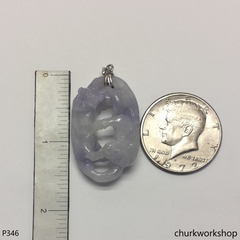 Lavender jade cat pendant