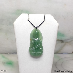 Oily green lady Buddha pendant