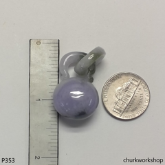 Lavender jade bead pendant with bail connected