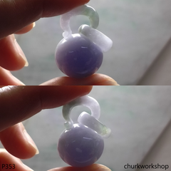 Lavender jade bead pendant with bail connected