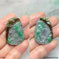 Multiple color jade carved pendant