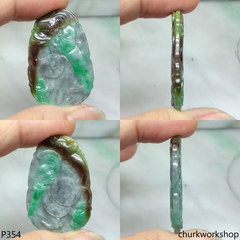 Multiple color jade carved pendant