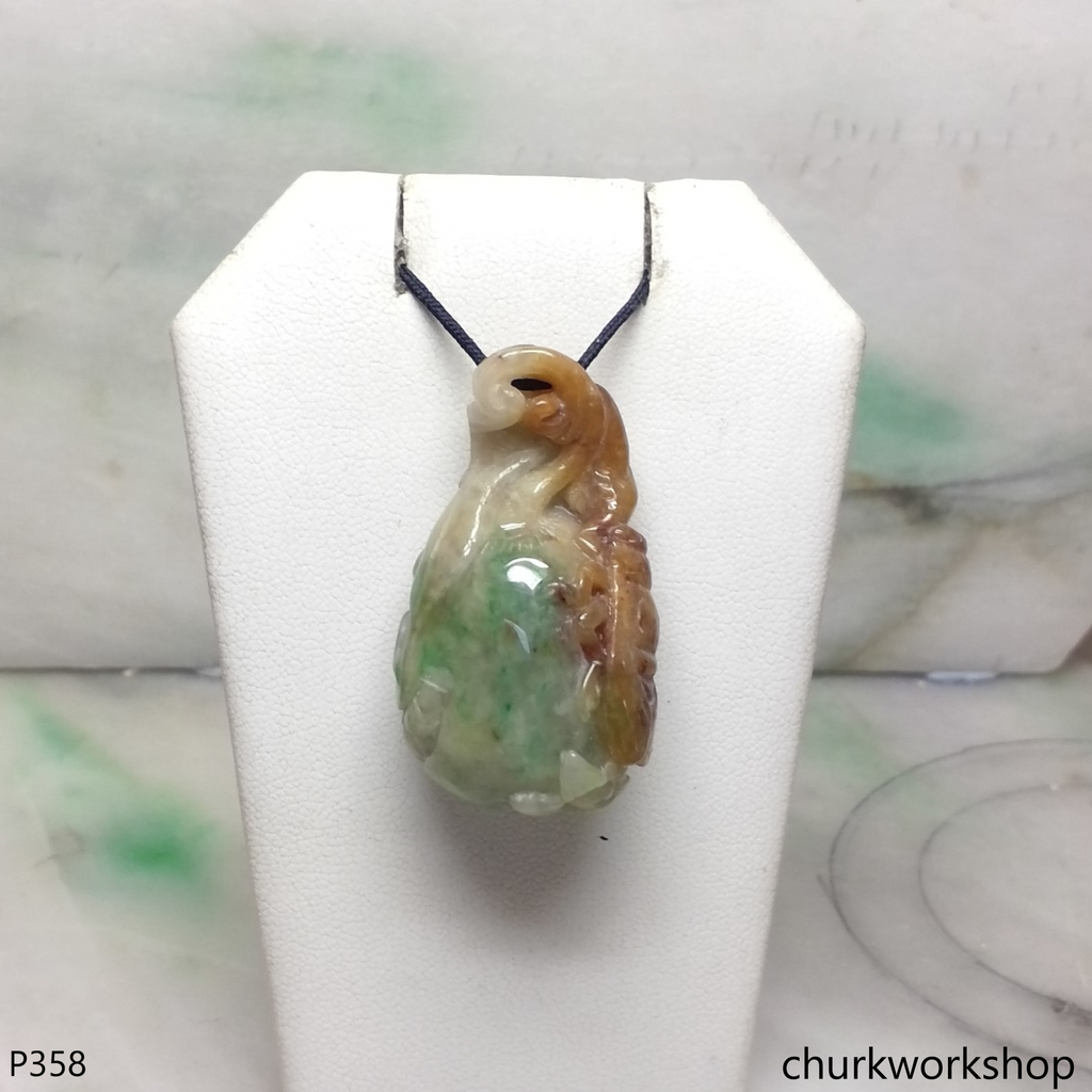 Multiple color jade peach pendant