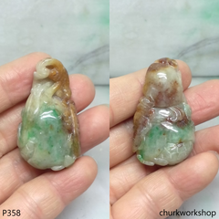 Multiple color jade peach pendant