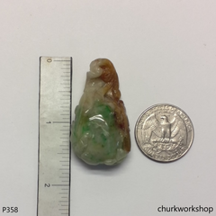 Multiple color jade peach pendant