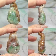 Multiple color jade peach pendant