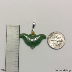 Green jade water chestnut (菱角) pendant