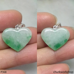 Small green jade heart pendant