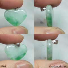 Small green jade heart pendant