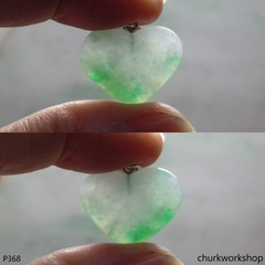 Small green jade heart pendant
