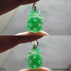 Green small coin pendant
