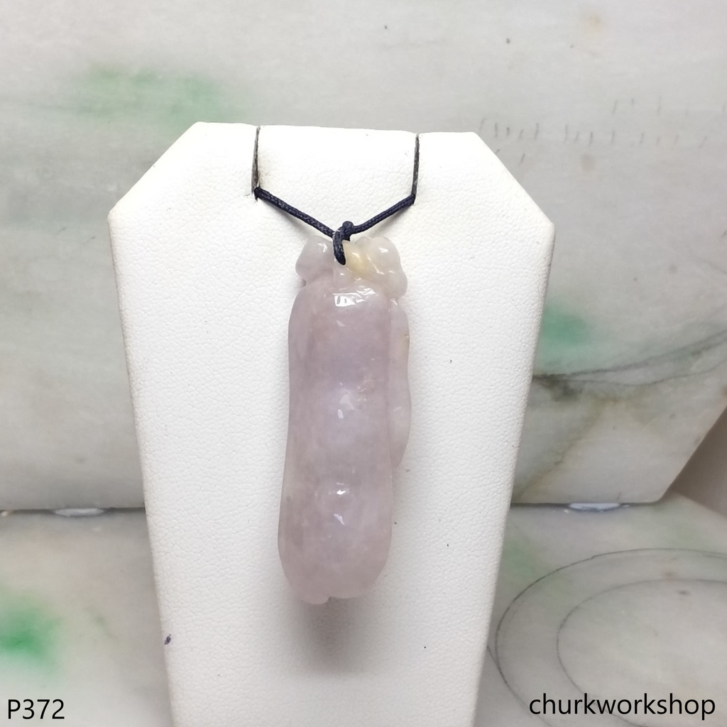 Lavender jade double beans pendant