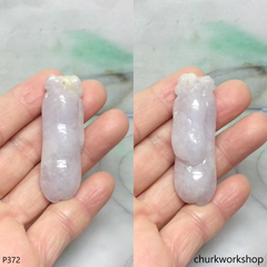 Lavender jade double beans pendant