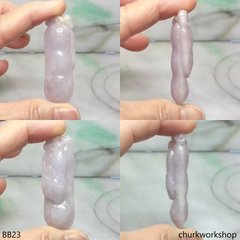 Lavender jade double beans pendant
