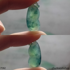 Bluish green small jade bean pendant