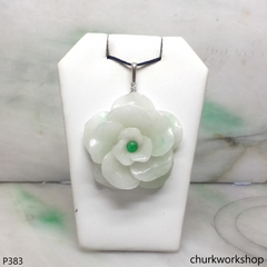 White jade flower pendant