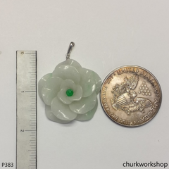 White jade flower pendant