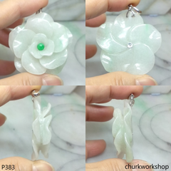 White jade flower pendant