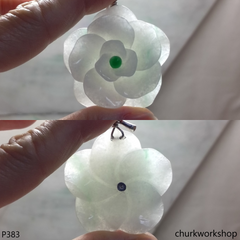 White jade flower pendant