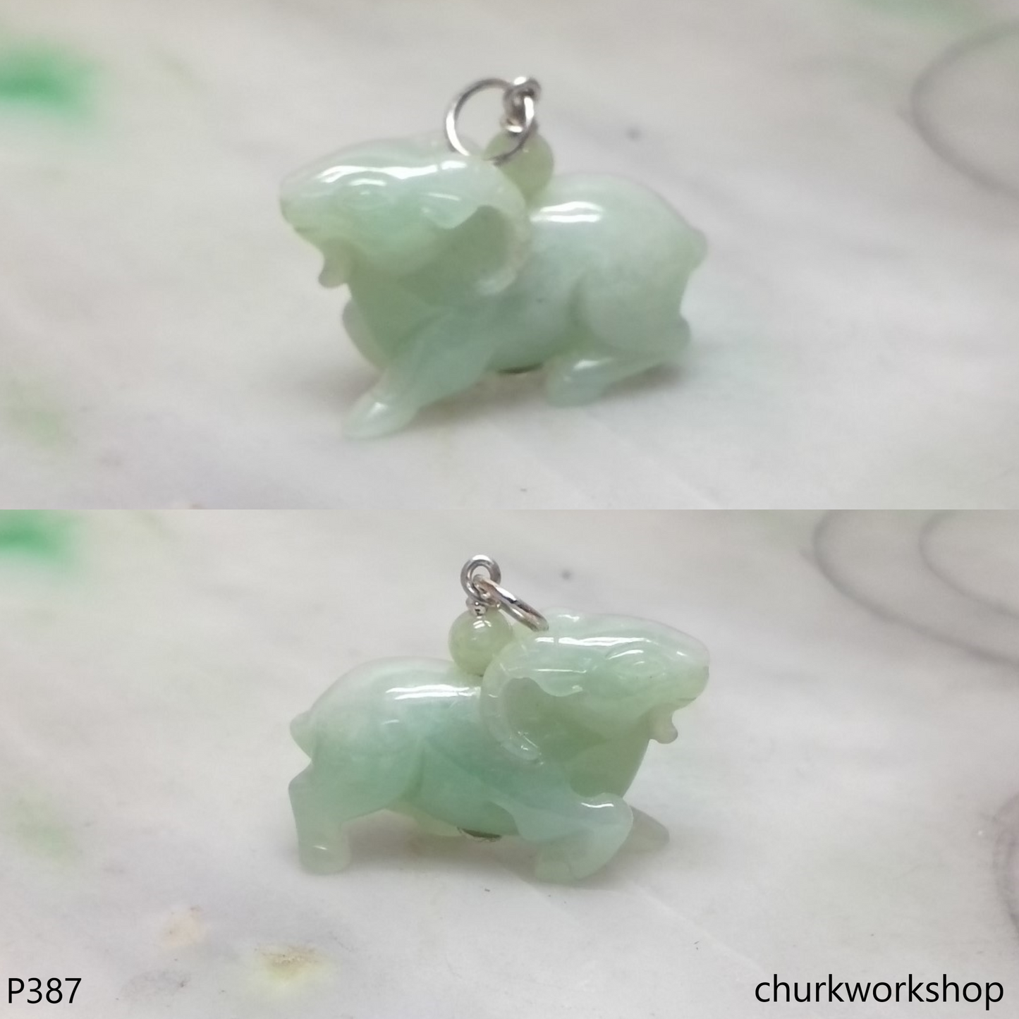 Jade goat pendant