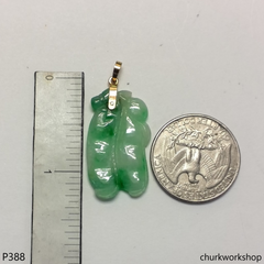 14K yellow gold jade pendant