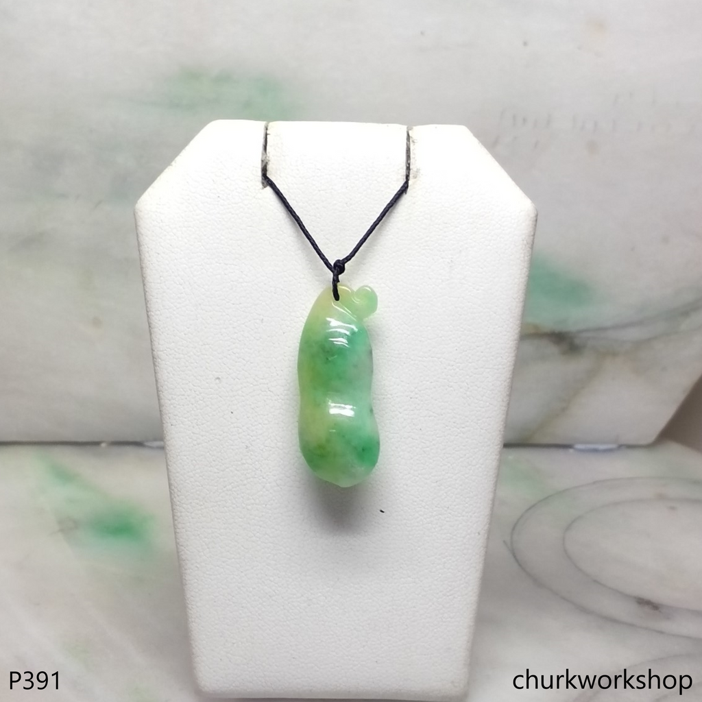 Apple green small jade bean pendant