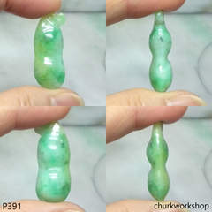Apple green small jade bean pendant