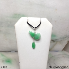 Small jade gourd sterling silver charm