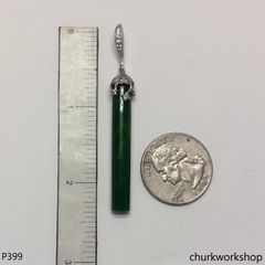 Dark green jade cylinder