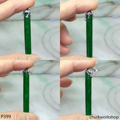 Dark green jade cylinder