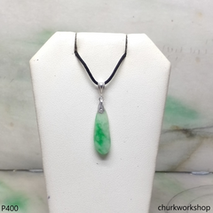 Small jade charm sterling silver