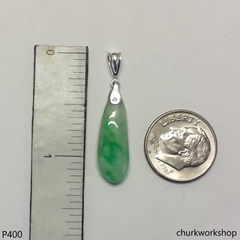 Small jade charm sterling silver