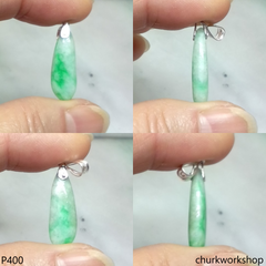 Small jade charm sterling silver