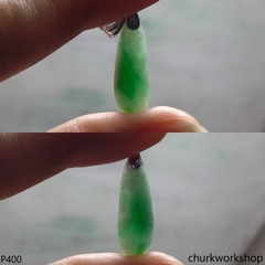 Small jade charm sterling silver