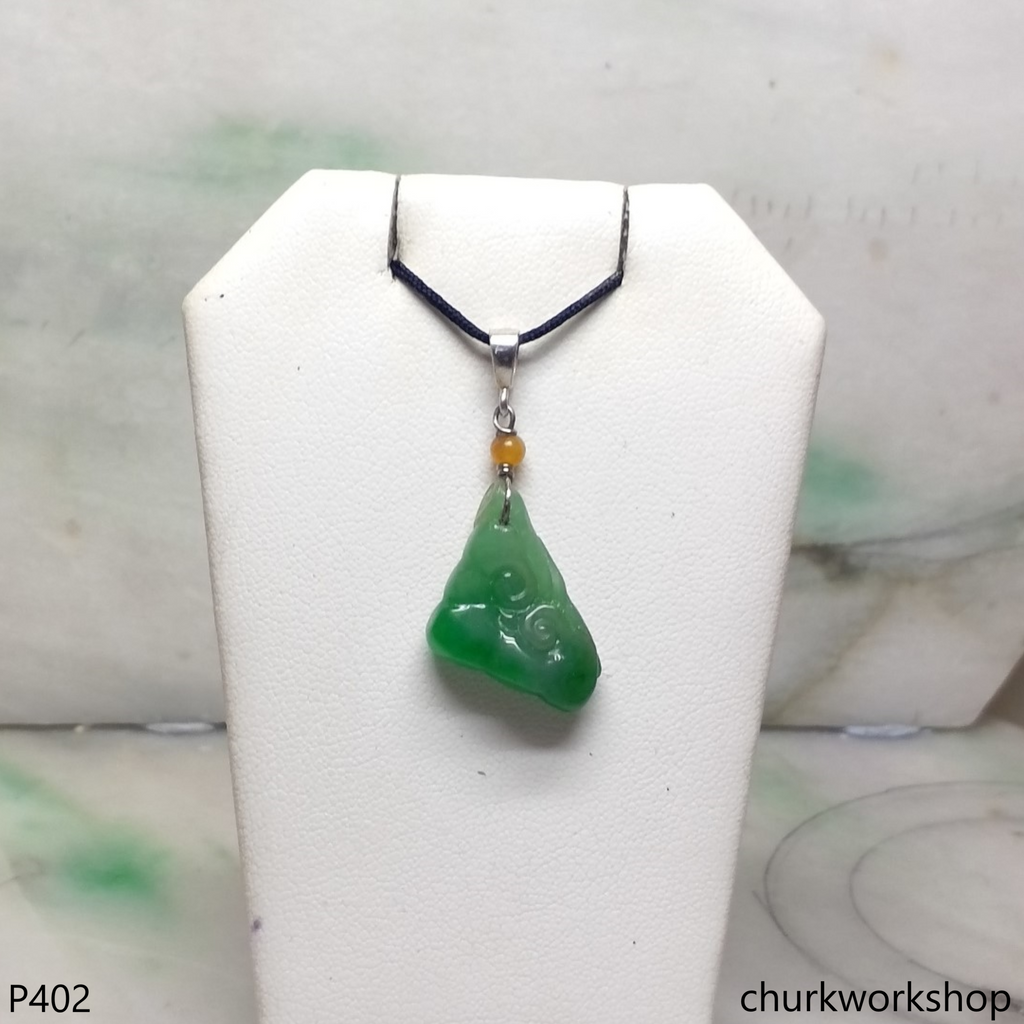 Green jade Ruyi (如意) pendant
