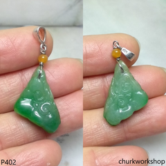 Green jade Ruyi (如意) pendant