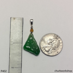 Green jade Ruyi (如意) pendant