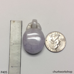 Lavender jade pendant with bail connected