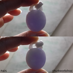 Lavender jade pendant with bail connected
