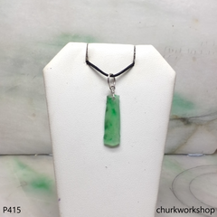 Small green jade bamboo pendant