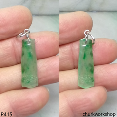 Small green jade bamboo pendant